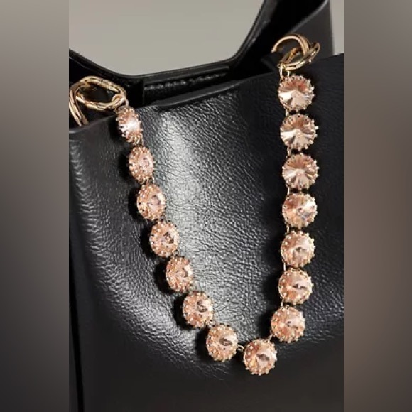 Anthropologie Accessories - Anthropologie | CRYSTAL CHAIN BAG CHARM | Light Pink & Gold